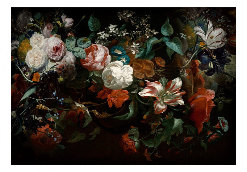 Fototapetes ar ziedu kompozīciju uz melna fona - Aromāts, 135740 G-ART