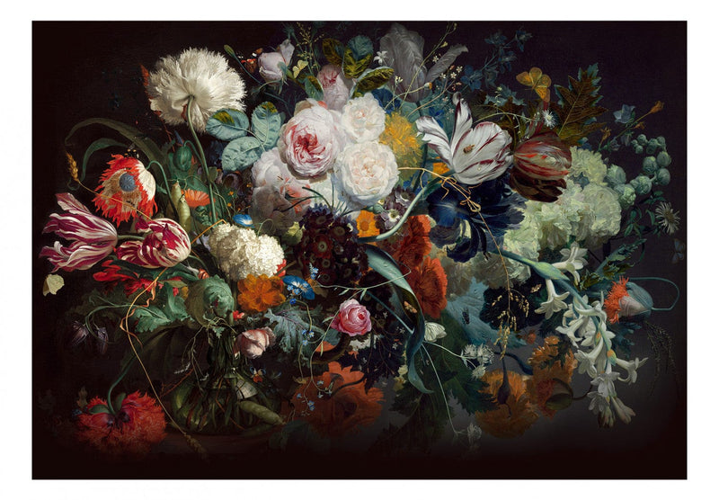 Fototapetes ar ziedu kompozīciju uz melna fona - Pušķis, 135735 G-ART