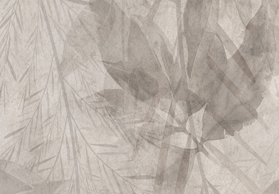 Fototapetes ar bēšām lapām, dabas motīvi Cotton Seed krāsā G-ART