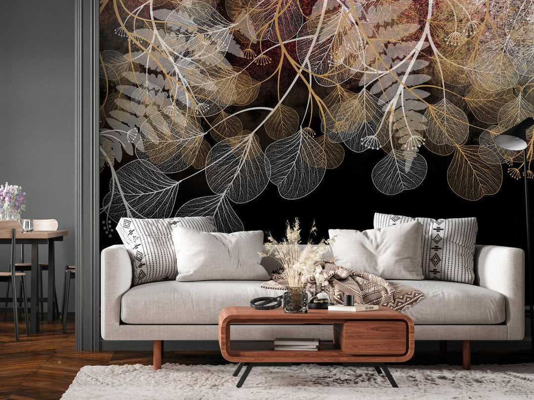Fototapetes boho stilā uz melna fona - 143729 G-ART