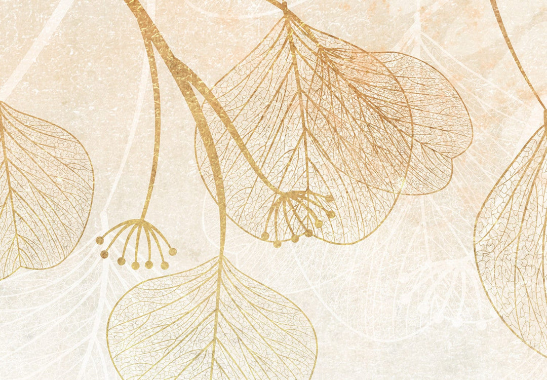 Fototapetes boho stilā – zelta dekors uz krēmkrāsas fona - 143730 G-ART