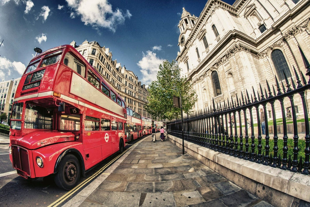 Fototapetes ar Londonas divstāvu autobusu D-ART