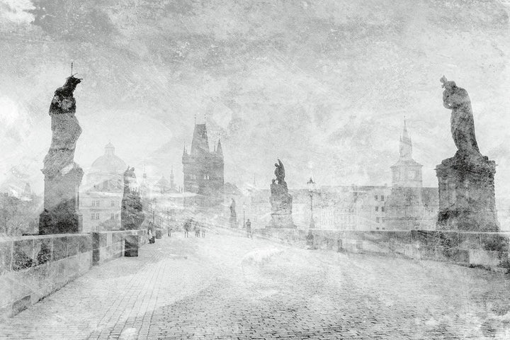 Melnbaltas fototapetes ar tiltu (Prāgā, Čehijā), D372 D-ART