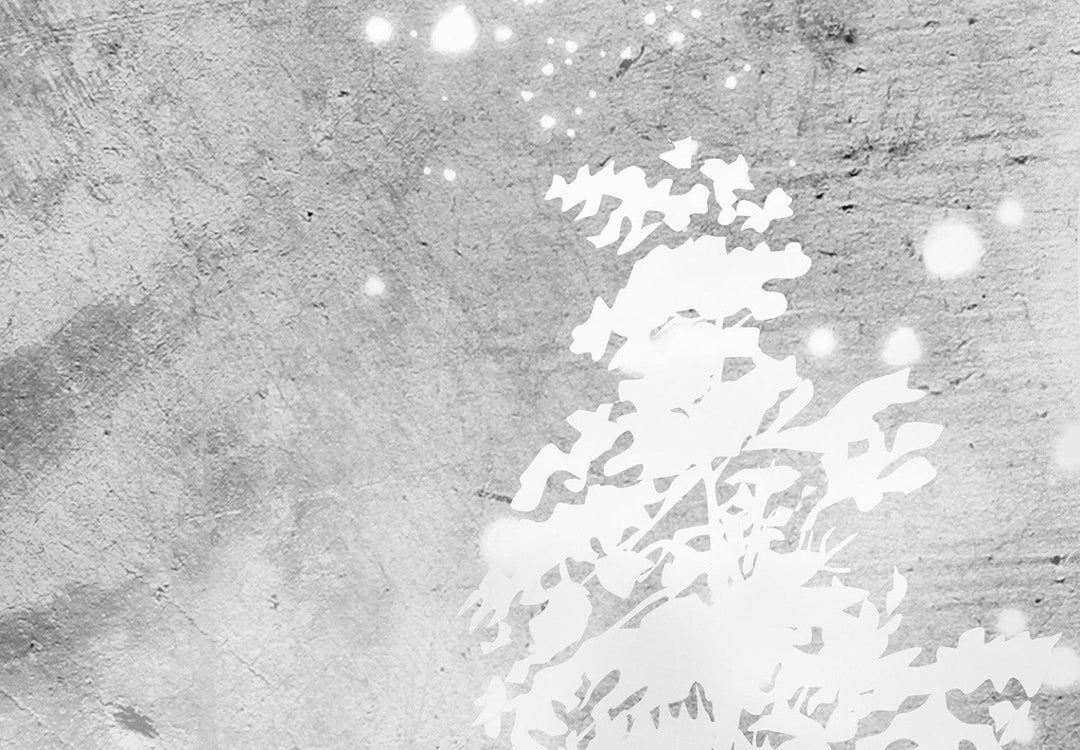 Abstrakta pelēka kompozīcija - mēness starp kokiem - 138379 G-ART
