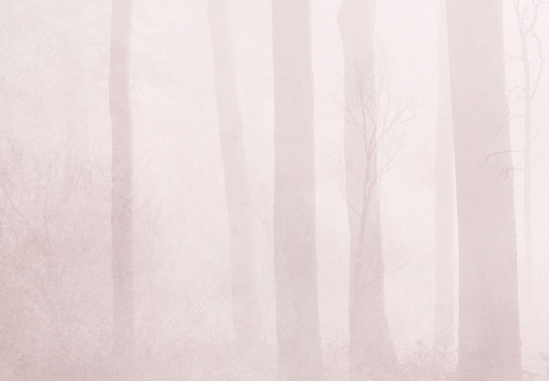 Fototapetes ar miglainu mežu rozā krāsā #E5D3D3 G-ART