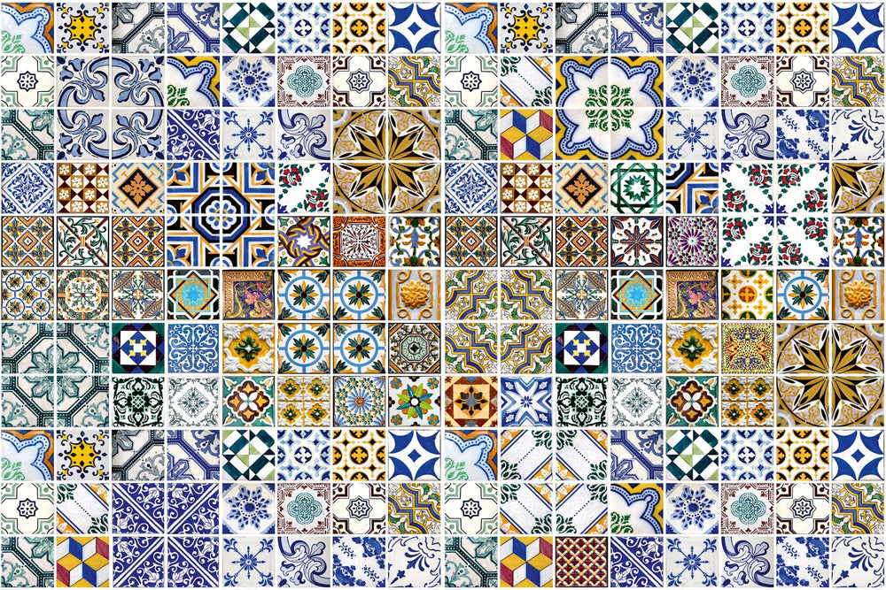 Fototapetes ar portugāļu flīzēm - kolāža D-ART