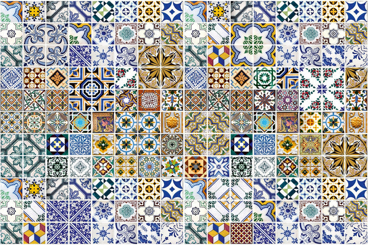 Fototapetes ar portugāļu flīzēm - kolāža D-ART