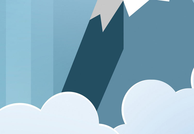 Wall Murals for a boy, nursery in blue tones, rocket - 118591 G -art