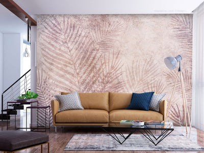 Nonwoven wall murals with pink palm 138346 g-art