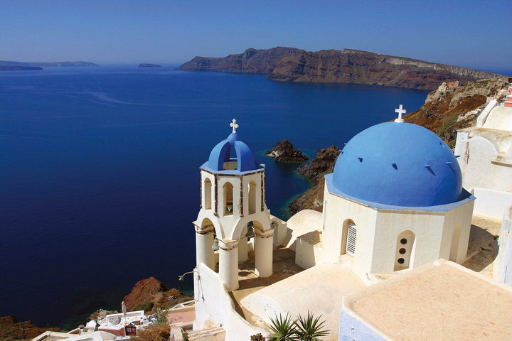 Fototapetes ar skatu uz Santorini D-ART