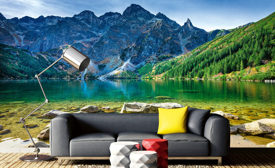 Fototapetes ar Tatras kalniem un kalnu ezeru D-ART