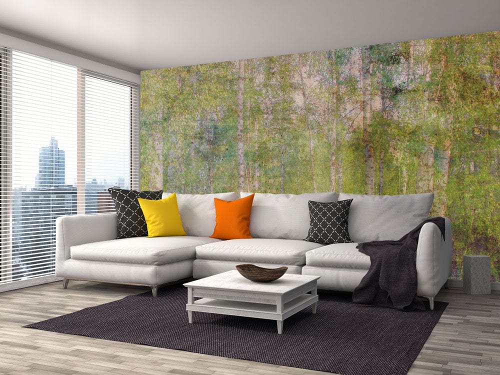 Fototapetes - Vintāžas bērzu birzs, 375x250 cm D-ART