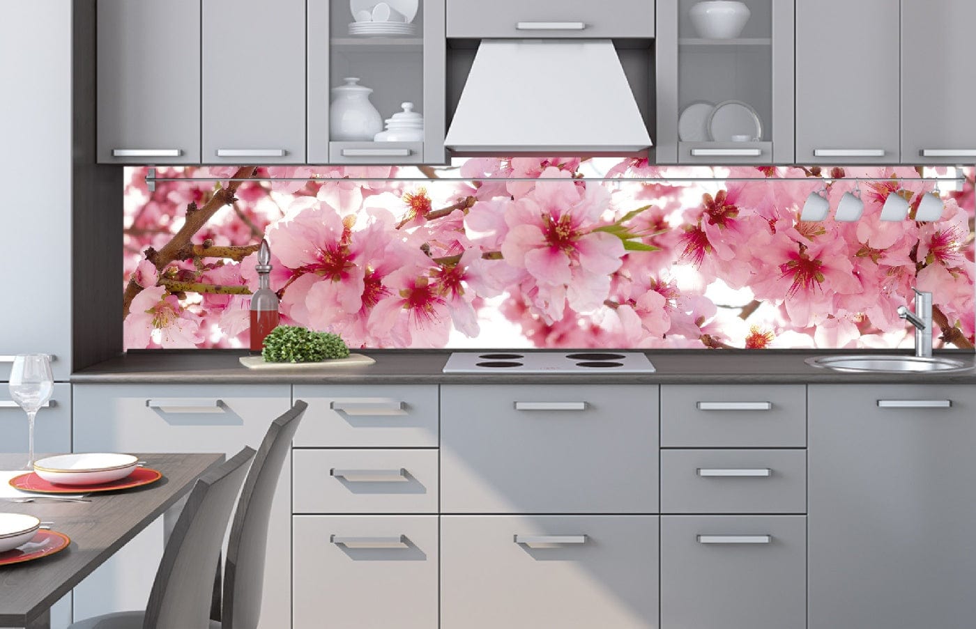 Fototapetes virtuvei ar lamināciju - Ābeles ziedēšana (260x60 cm) Art4home