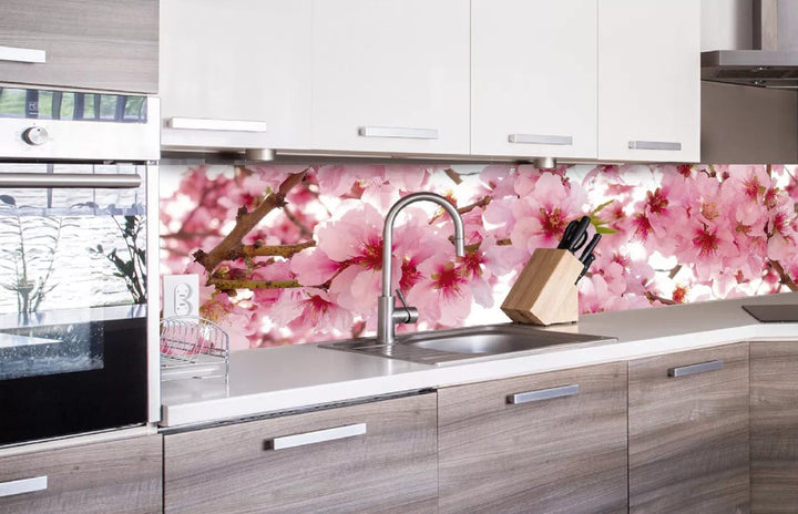Fototapetes virtuvei ar lamināciju - Ābeles ziedēšana (260x60 cm) Art4home