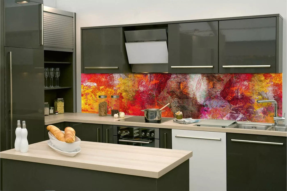 Pašlīmējošas fototapetes virtuvei - Abstraktā siena (260x60 cm) Art4home