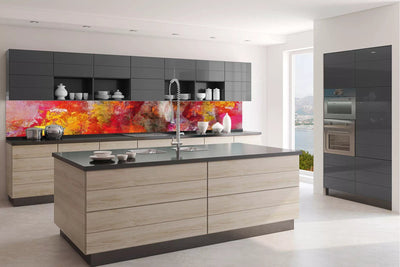 Fototapetes virtuvei ar lamināciju, pašlīmējošas plēve un flizelīns - Abstraktā siena (350x60 cm) Art4home