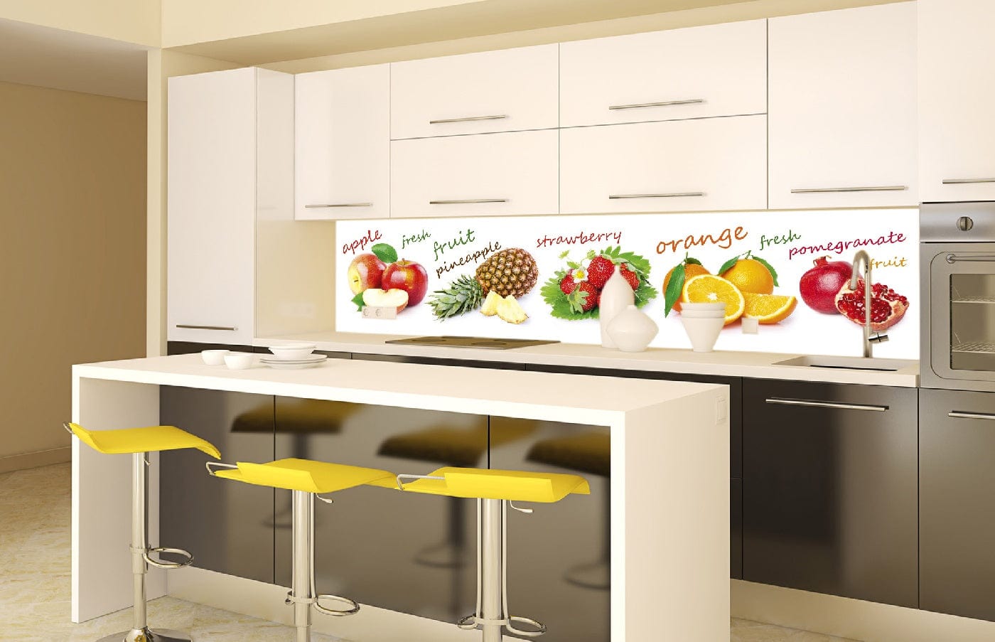 Fototapetes virtuvei uz pašlīmējošas plēves - Augļu maisījums (260x60 cm) Art4home