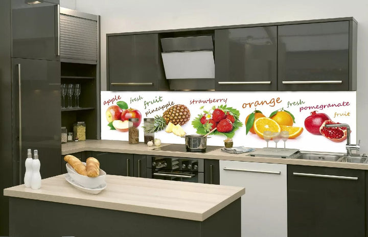 Fototapetes virtuvei uz pašlīmējošas plēves - Augļu maisījums (260x60 cm) Art4home