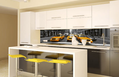 Ламинированные фотообои для кухни - Dzeltens taksometrs  (260x60 cm)