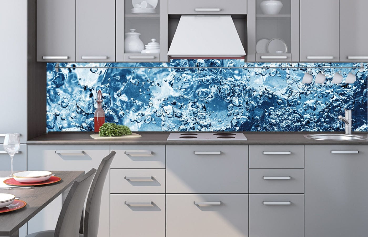 Pašlīmējošas fototapetes virtuvei ar lamināciju - Ūdens (260x60 cm) Art4home