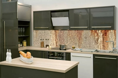 Fototapetes virtuvei ar lamināciju, pašlīmējošas plēve un flizelīns - Ekscentriska sienas tekstūra (260x60 cm) Art4home