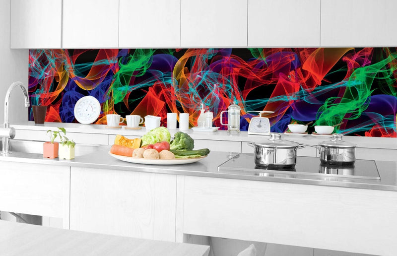 Fototapetes virtuvei ar lamināciju, pašlīmējošas plēve un flizelīns - Elegantas līnijas (350x60 cm) Art4home