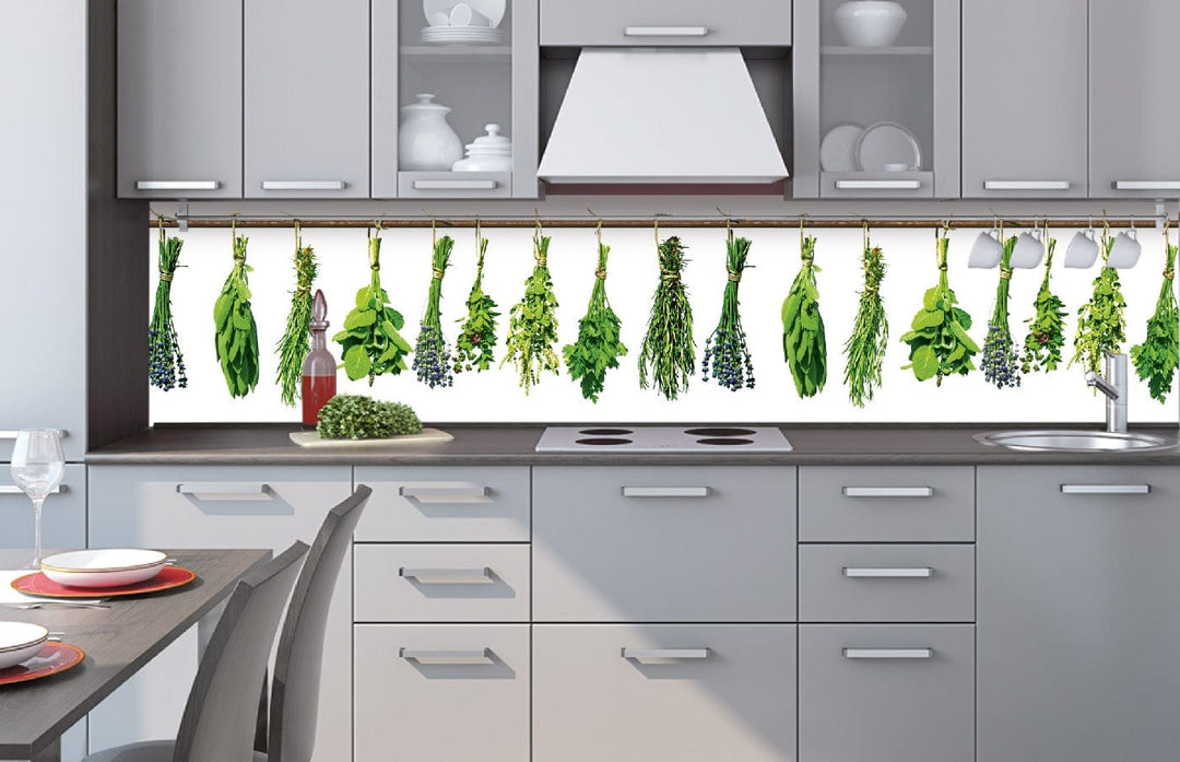 Pašlīmējošas laminētas fototapetes virtuvei - Garšaugi (260x60 cm) Art4home