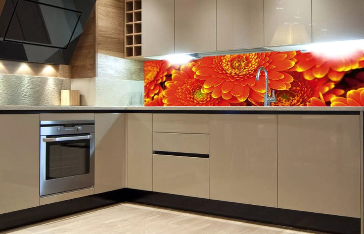 Pašlīmējošas fototapetes virtuvei - Gerberas  (180x60 cm) Art4home