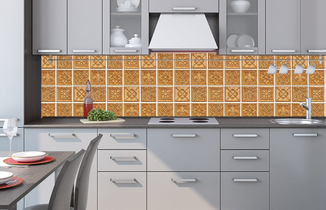 Laminētas pašlīmējošas fototapetes virtuvei - Granīta flīzes (260x60 cm) Art4home