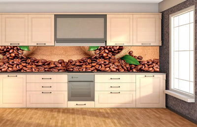 Fototapetes virtuvei ar lamināciju, pašlīmējošas plēve un flizelīns - Kafija (350x60 cm) Art4home