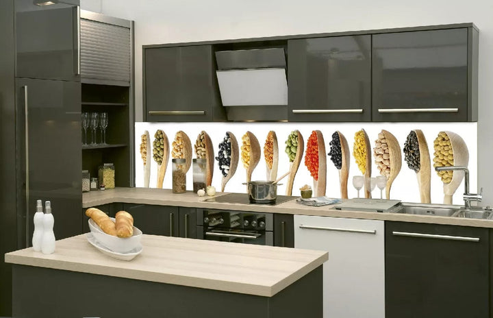 Laminētas pašlīmējošas fototapetes virtuvei - Karotes  (260x60 cm) Art4home