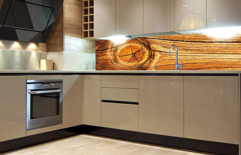 Fototapetes virtuvei ar lamināciju, pašlīmējošas plēve un flizelīns - Koka mezgls  (180x60 cm) Art4home