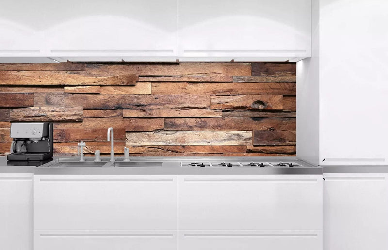 Fototapetes virtuvei ar lamināciju, pašlīmējošas plēve un flizelīns - Koka siena II (180x60 cm) Art4home