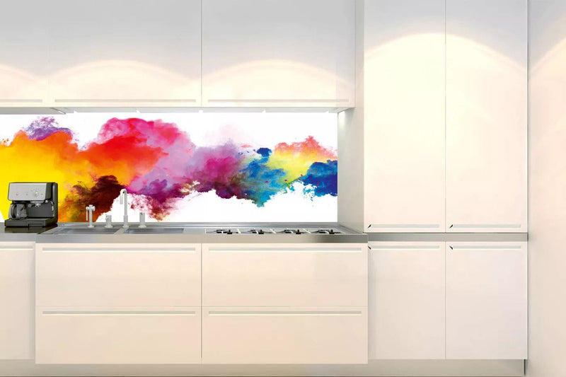 Fototapetes virtuvei ar lamināciju, pašlīmējošas plēve un flizelīns - Krāsaina abstrakcija (180x60 cm) Art4home