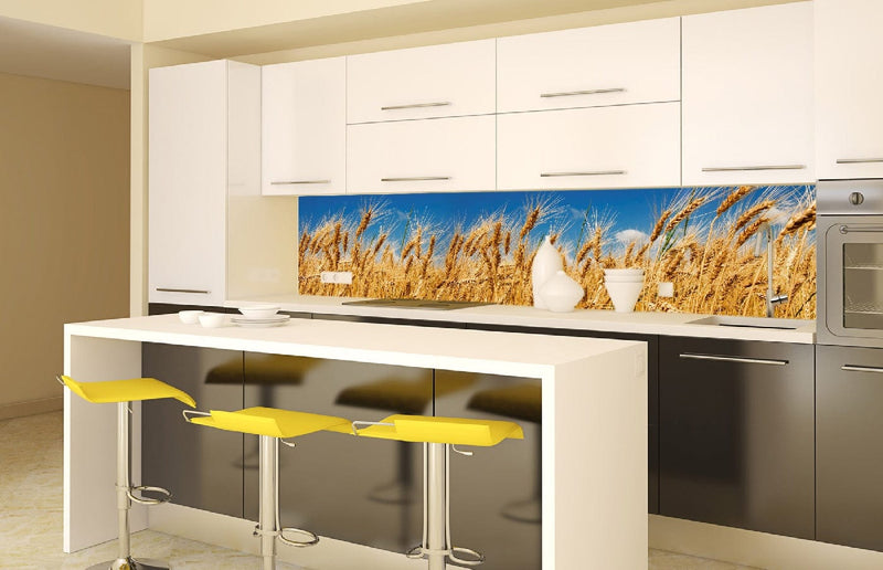 Fototapetes virtuvei ar lamināciju, pašlīmējošas plēve un flizelīns - Kviešu lauks II (260x60 cm) Art4home