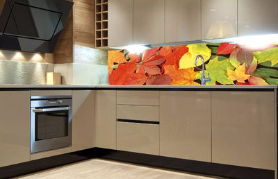Fototapetes virtuvei ar lamināciju, pašlīmējošas plēve un flizelīns - Lapas  (180x60 cm) Art4home