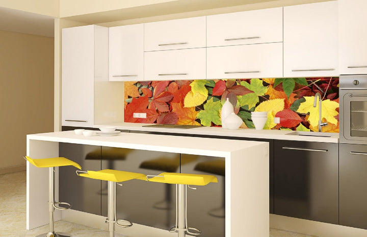 Pašlīmējošas fototapetes virtuvei - Lapas (260x60 cm) Art4home