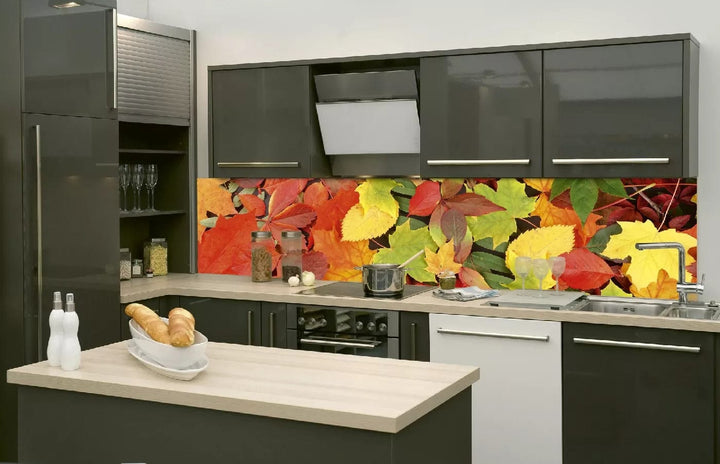 Pašlīmējošas fototapetes virtuvei - Lapas (260x60 cm) Art4home