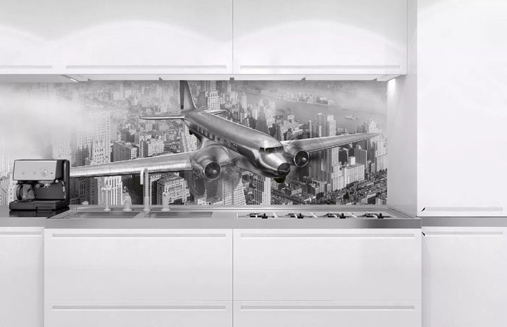 Pašlīmējošas fototapetes virtuvei - Lidmašīna  (180x60 cm) Art4home