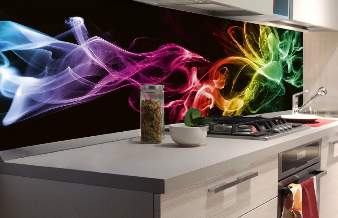 Pašlīmējošas fototapetes virtuvei - Melni dūmi  (180x60 cm) Art4home