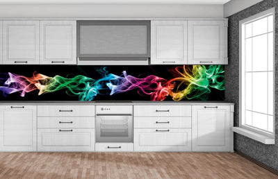 Fototapetes virtuvei ar lamināciju, pašlīmējošas plēve un flizelīns - Melni dūmi (350x60 cm) Art4home
