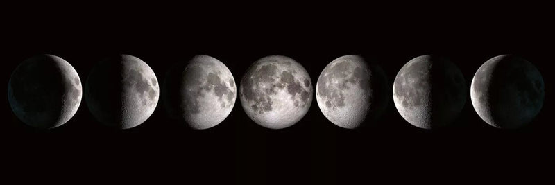 Fototapetes virtuvei ar lamināciju, pašlīmējošas plēve un flizelīns - Mēness fāzes (180x60 cm) Art4home