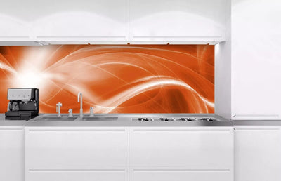 Fototapetes virtuvei ar lamināciju, pašlīmējošas plēve un flizelīns - Oranža abstrakcija  (180x60 cm) Art4home