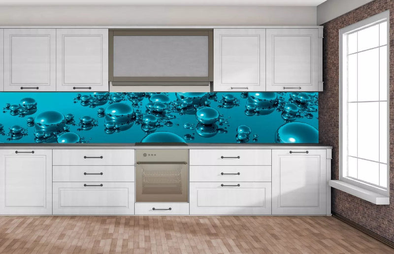 Fototapetes virtuvei ar lamināciju, pašlīmējošas plēve un flizelīns - Pilieni (350x60 cm) Art4home