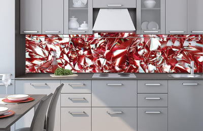 Fototapetes virtuvei ar lamināciju, pašlīmējošas plēve un flizelīns - Sarkans kristāls  (260x60 cm) Art4home