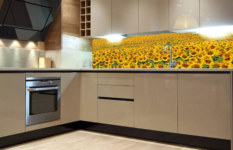 Fototapetes virtuvei ar lamināciju, pašlīmējošas plēve un flizelīns - Saulespuķes  (180x60 cm) Art4home