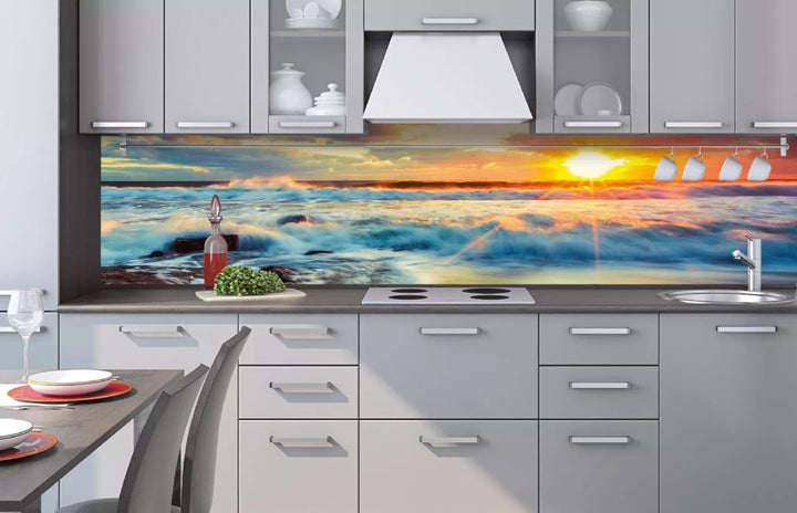 Pašlīmējošas fototapetes virtuvei - Saulriets  (260x60 cm) Art4home