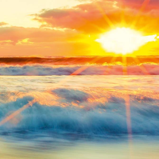 Pašlīmējošas fototapetes virtuvei - Saulriets  (260x60 cm) Art4home