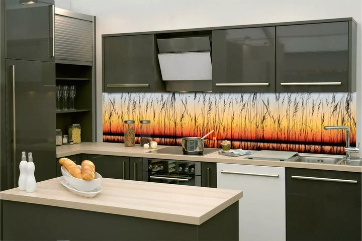 Pašlīmējošas fototapetes virtuvei - Saulriets  (260x60 cm) Art4home