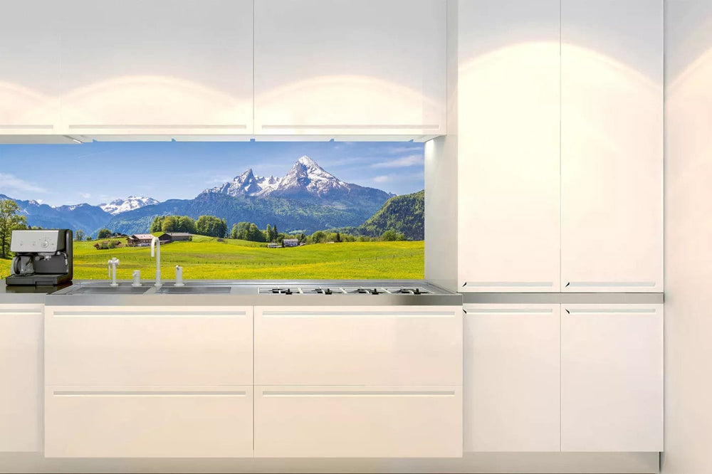 Pašlīmējošas fototapetes virtuvei - Skats uz Alpēm (180x60 cm) Art4home
